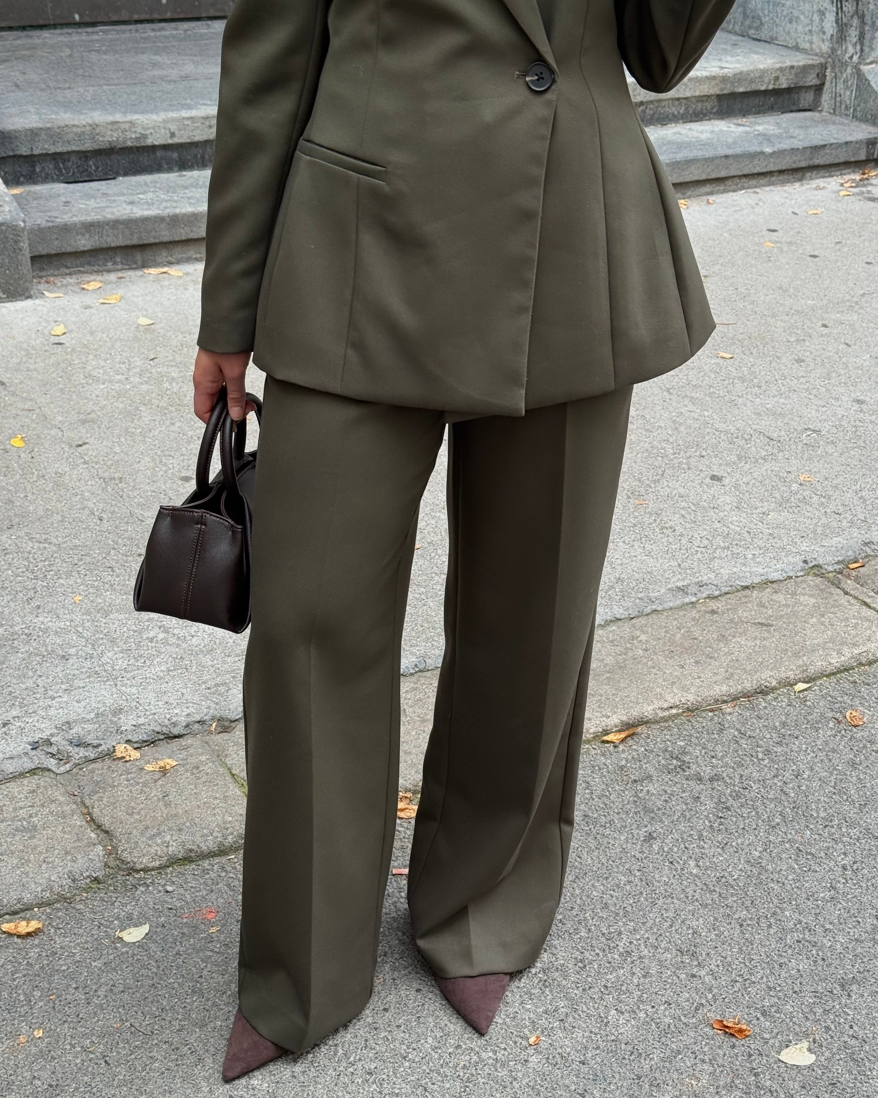 VMELMA WIDE PANT - Forest night